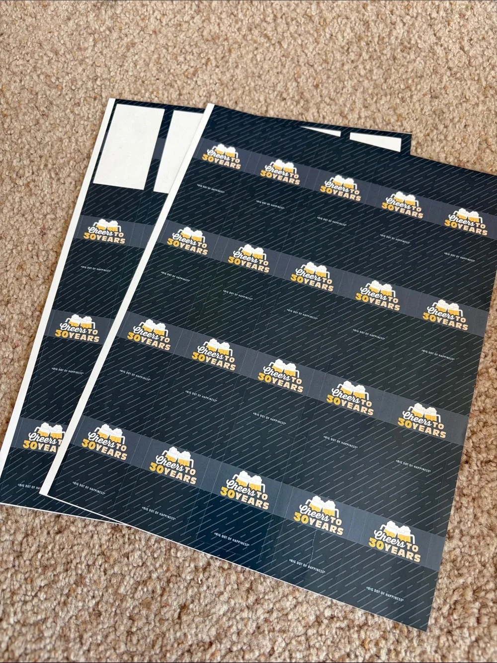 30 year old birthday Navy Sticker Sheets with Gold Logo Accents